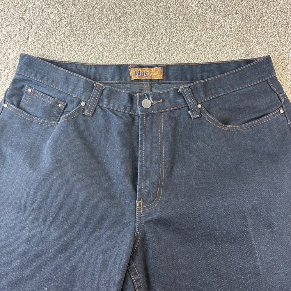 Blue Pronto Uomo Jeans Mens 36x36 Dark Wash Denim Straight Leg Casual Streetwear